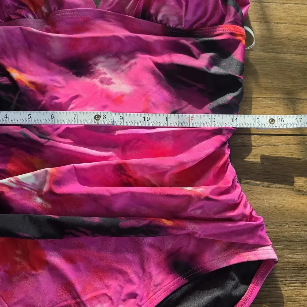 DKNY Trangle Halter-Style One-Piece Swimsuit Women's Size XL NWT
